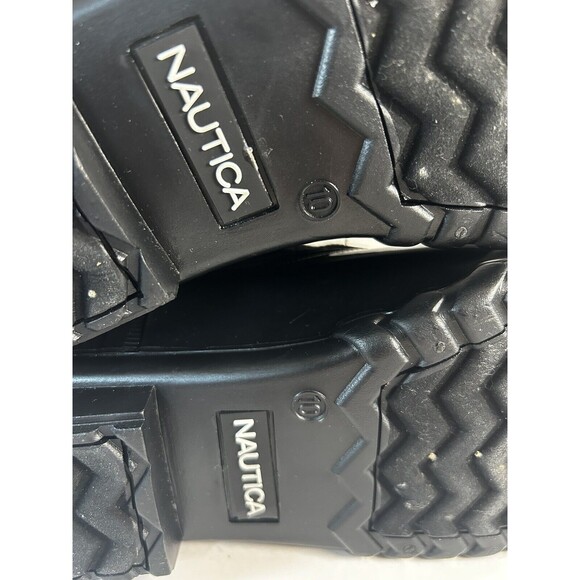 Nautica Wooley Duck Boots All Black Barely Worn Snow Rain Rubber Boots Size 10 - Picture 6 of 8